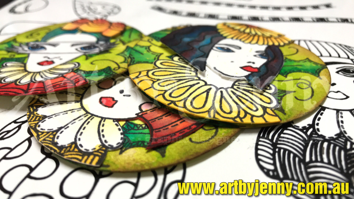 artwork by Jenny using stamps and ink sprays from Dyan Reaveley and Dylusions