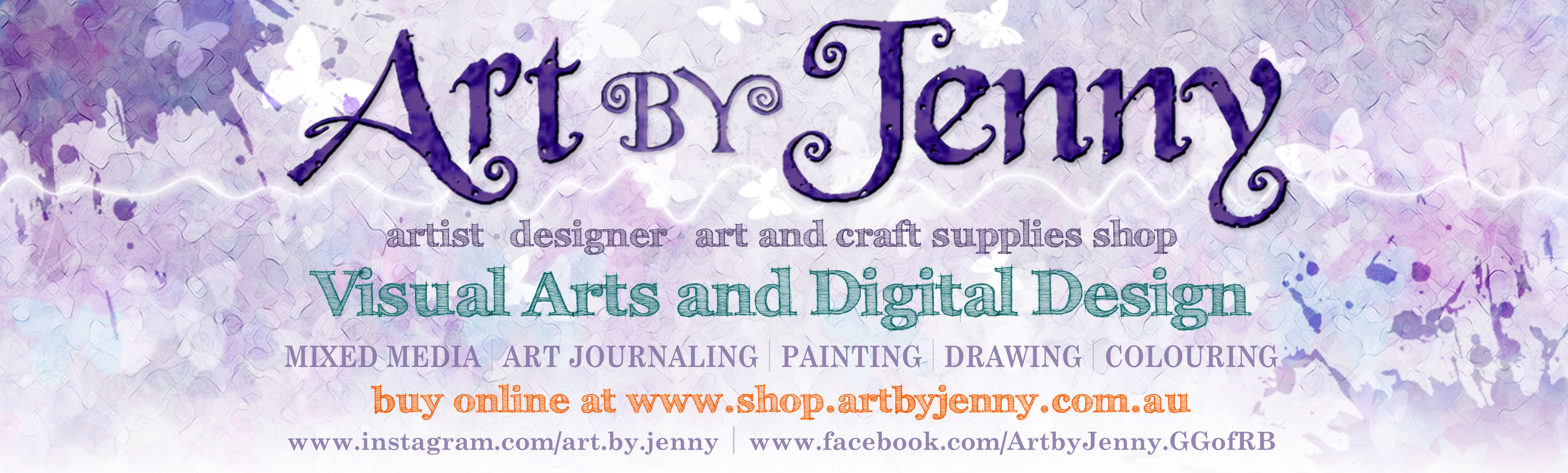 logo of Art by Jenny with link to latest craft news in our online shop